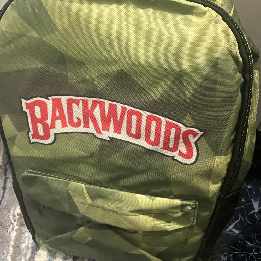 Backwoods tobacco brand camo backpack full zip travel book bag NEW adult OS